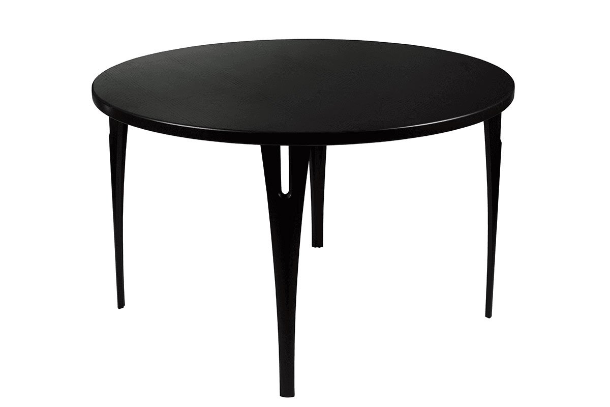 Contemporary plywood table from the oak, stained black