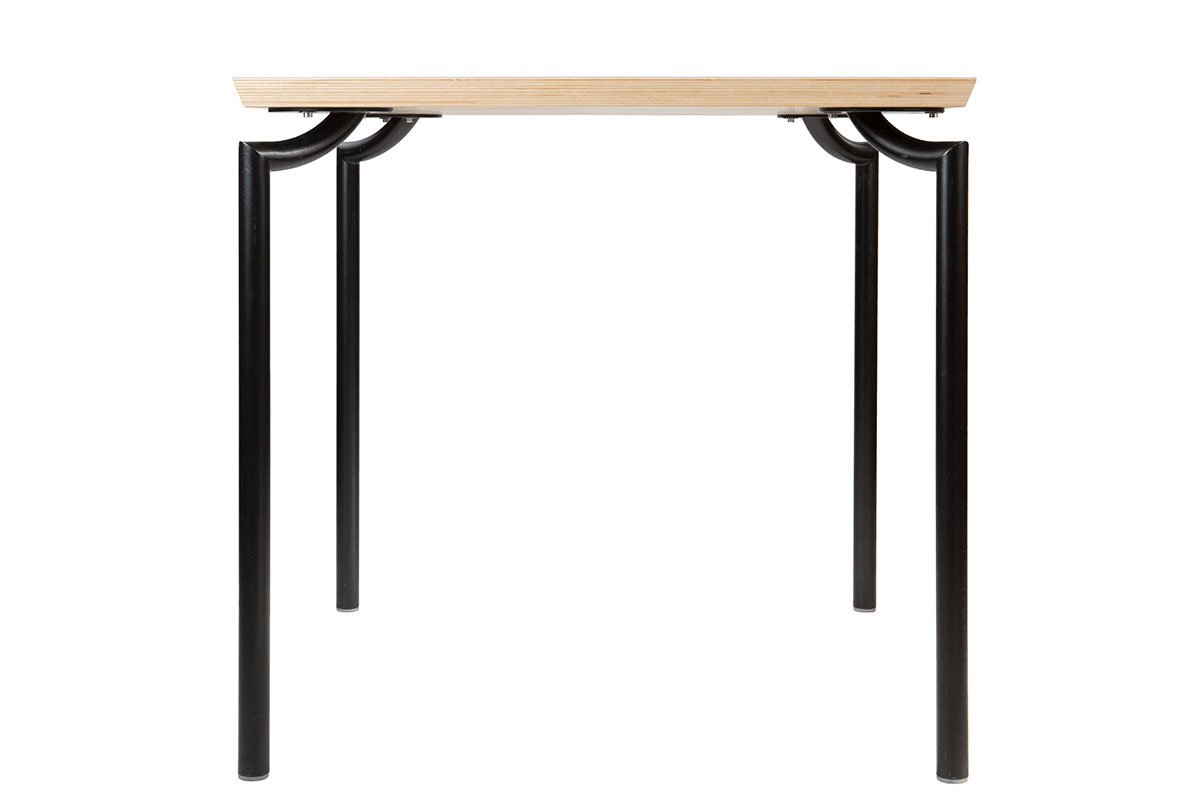 Tvirta medinė stalas, laminatas juodas