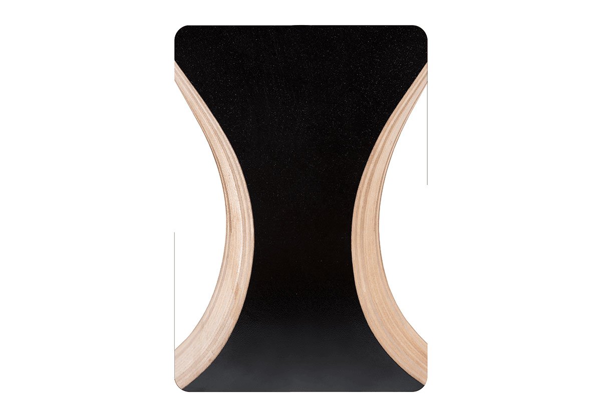 Contemporary plywood chair, laminate, black