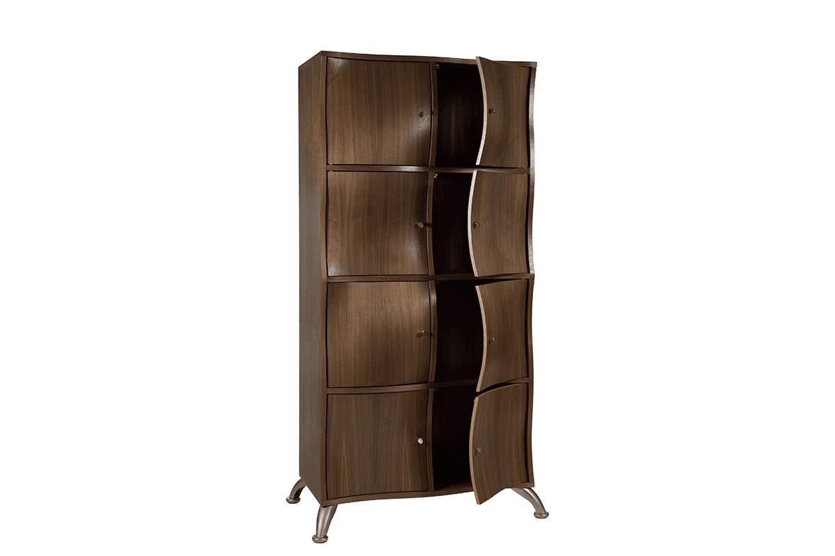 Contemporary plywood cabinet from the walnut, lacquered