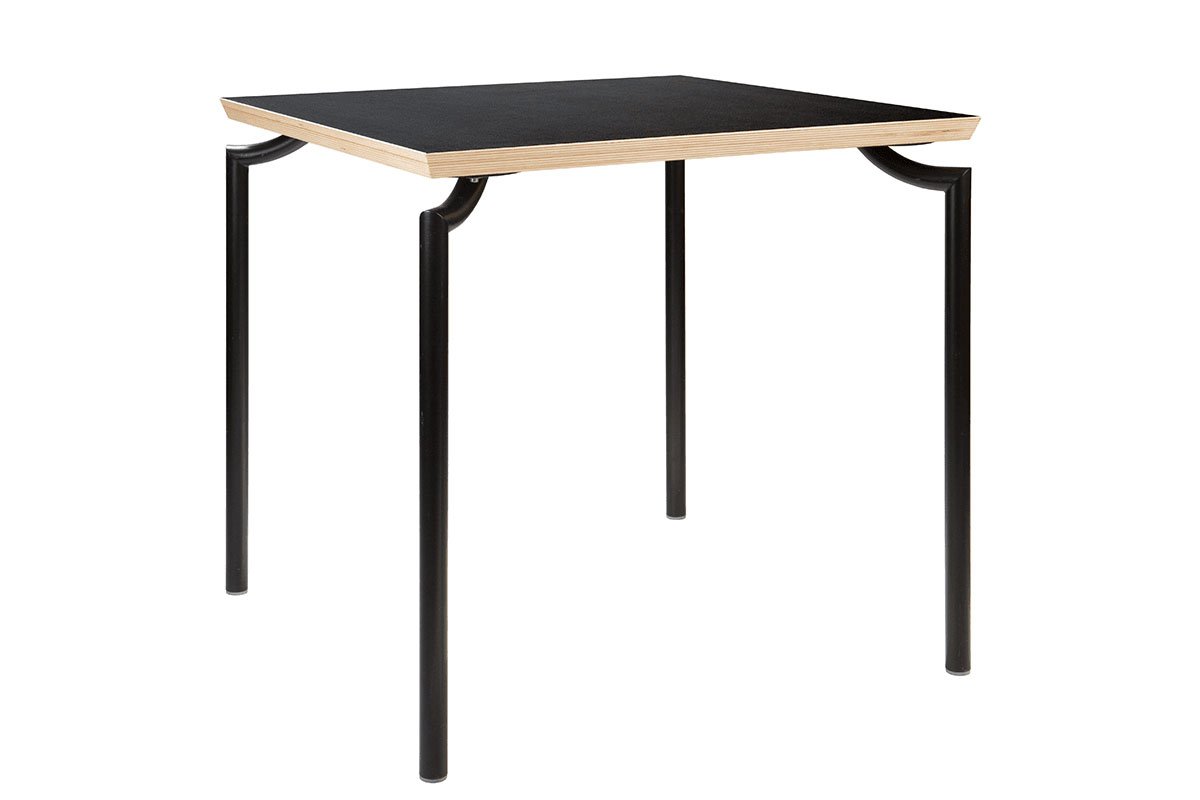 Tvirta medinė stalas, laminatas juodas