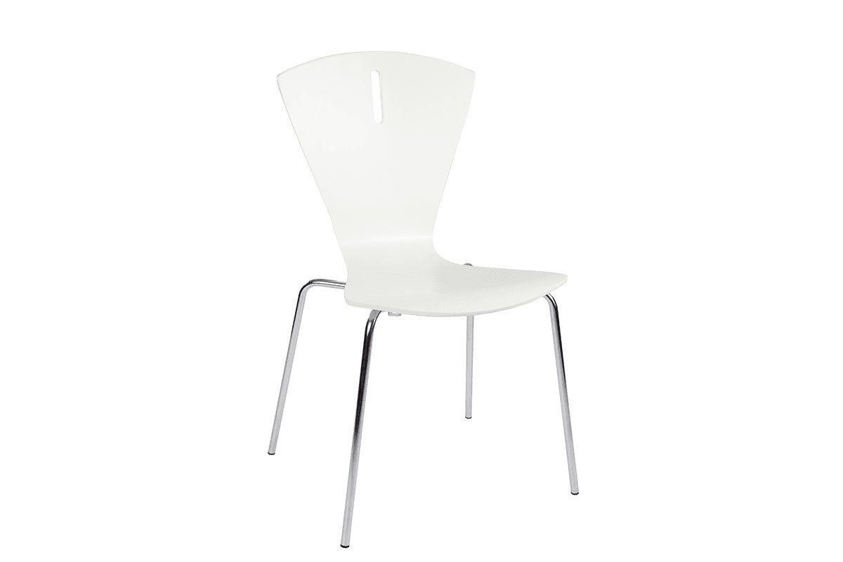 Skandināvu dizaina krēsls, krāsots, balts