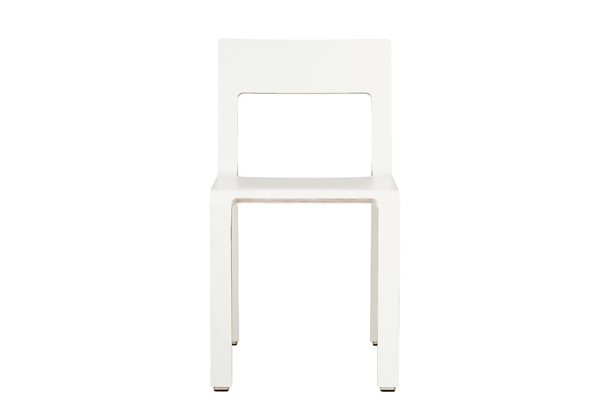 Scandinavian design chair, laminate, white