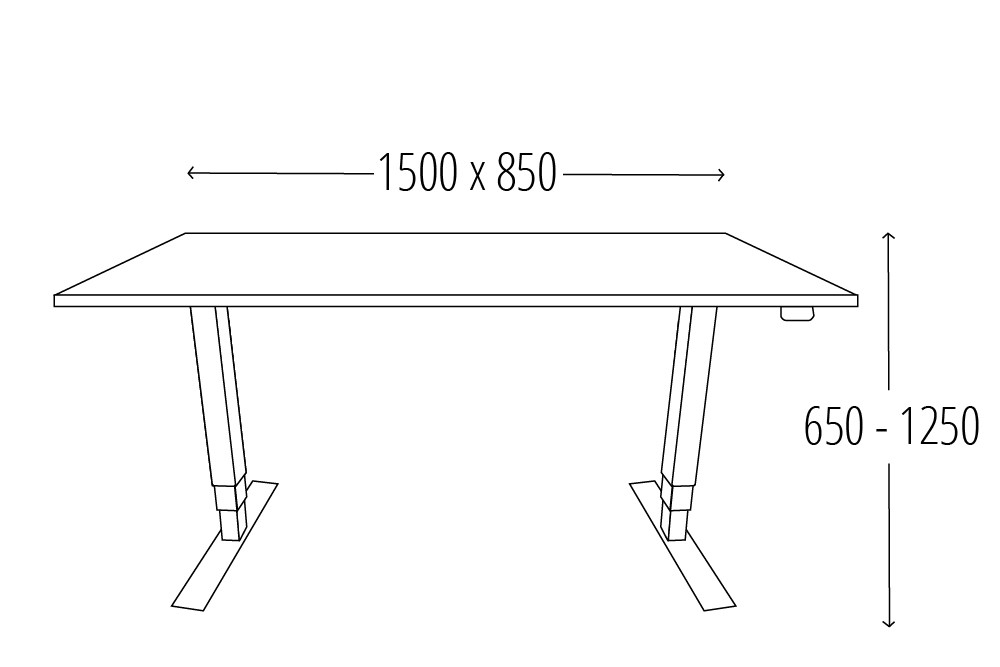 Classic elektroniski augstumā regulējams galds 11185
