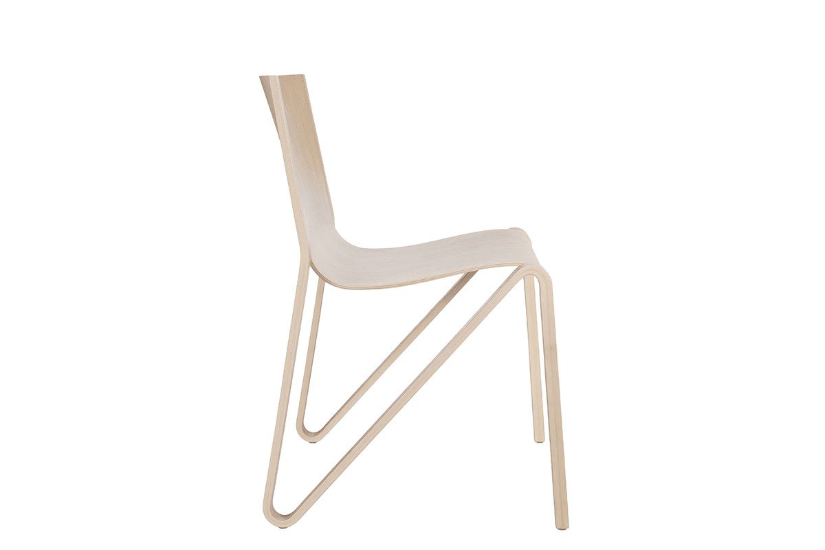 Skandinaviško dizaino kėdė iš ąžuolo, balintas lakas