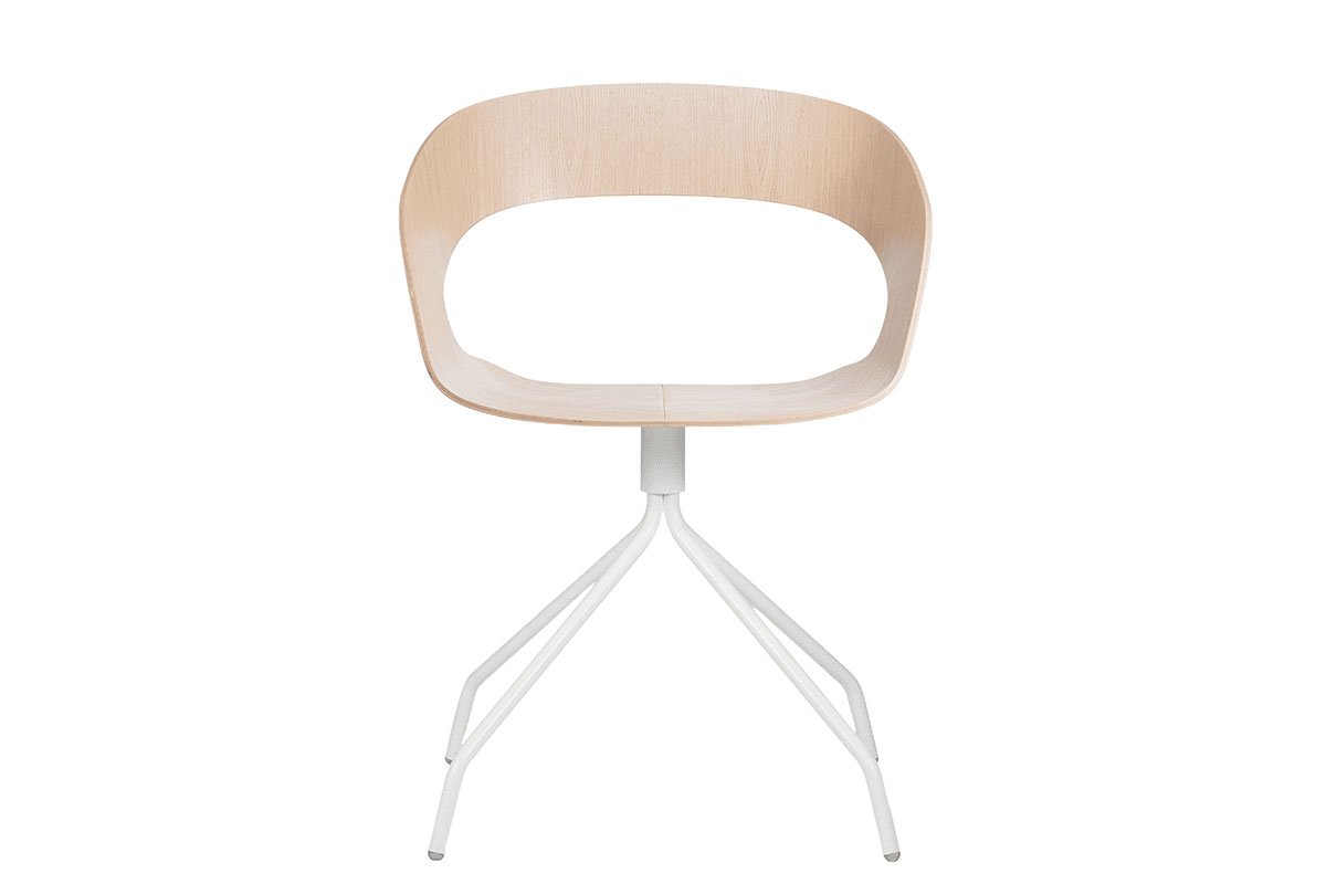 Skandinaviško dizaino kėdė iš ąžuolo, balintas lakas