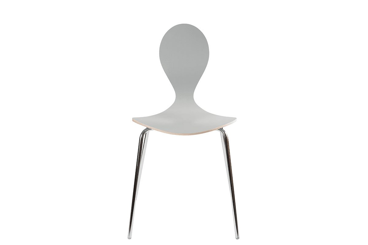Scandinavian design chair, laminate, grey