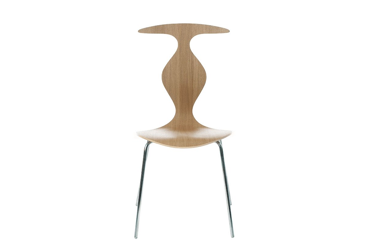 Contemporary plywood chair from the oak, lacquered