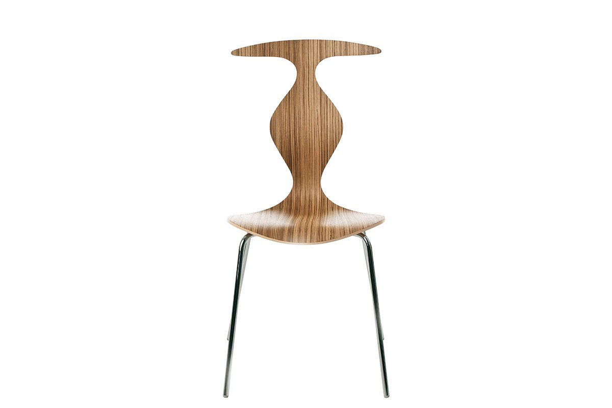 Scandinavian design chair, zebrano, lacquered