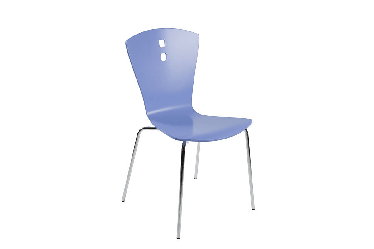 Durable wooden chair, painted, blue