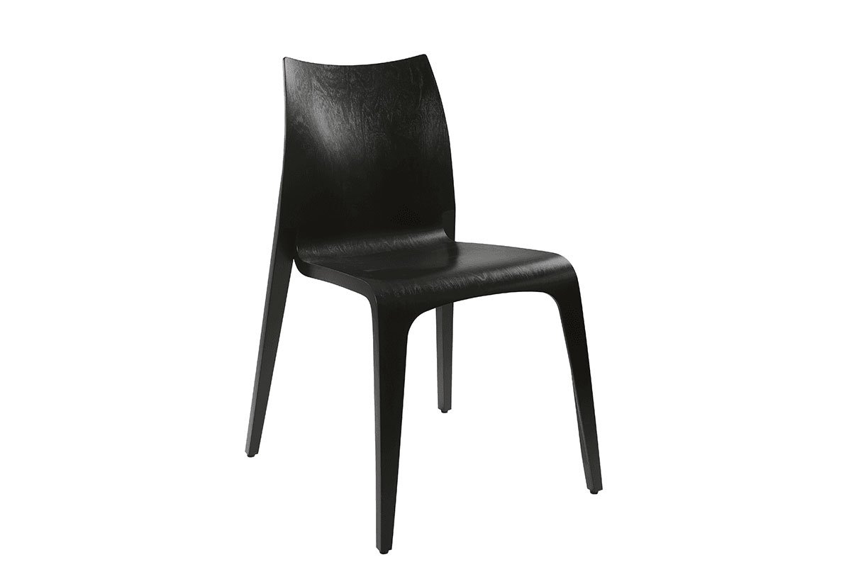 Skandināvu dizaina krēsls no bērza, melna beice