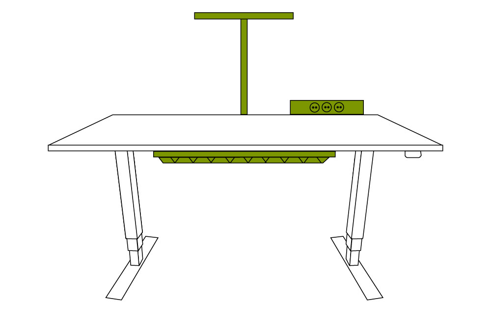 Classic elektroniski augstumā regulējams galds 11184