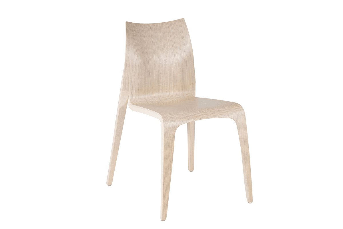 Skandināvu dizaina krēsls no ozola, balināts