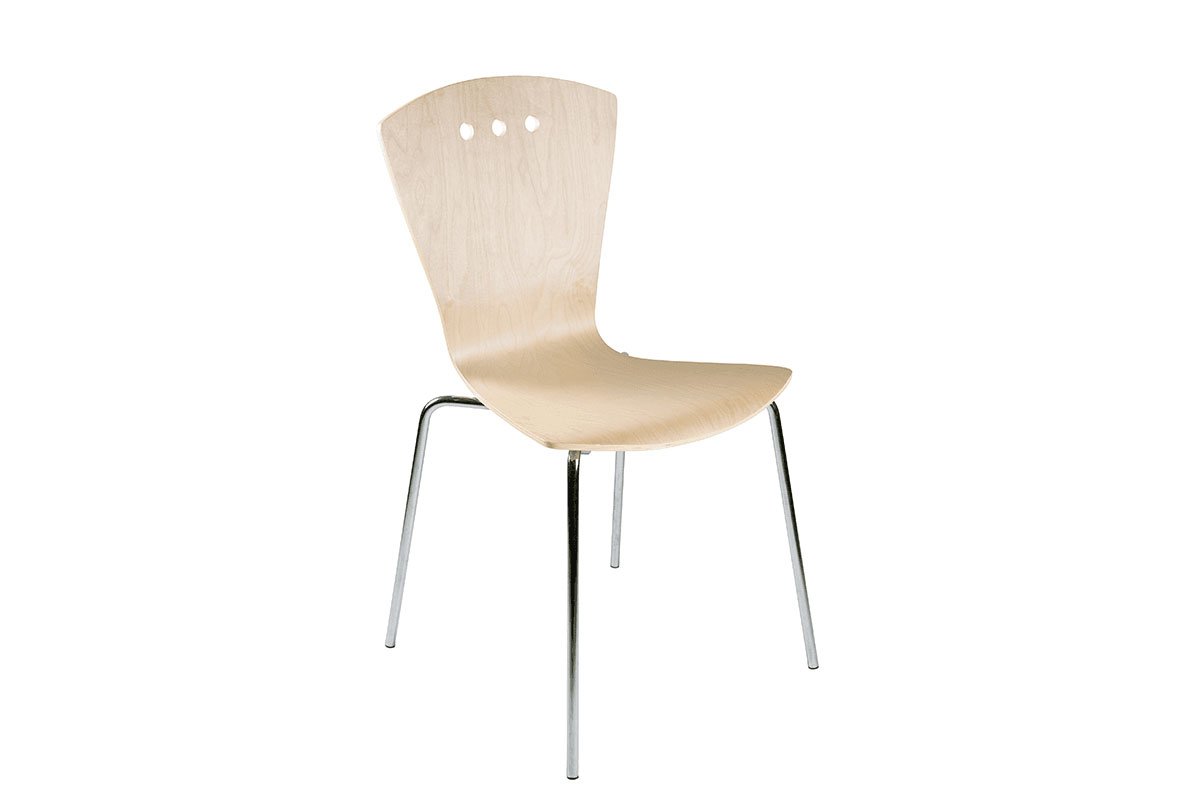Durable wooden chair from the birch, lacquered