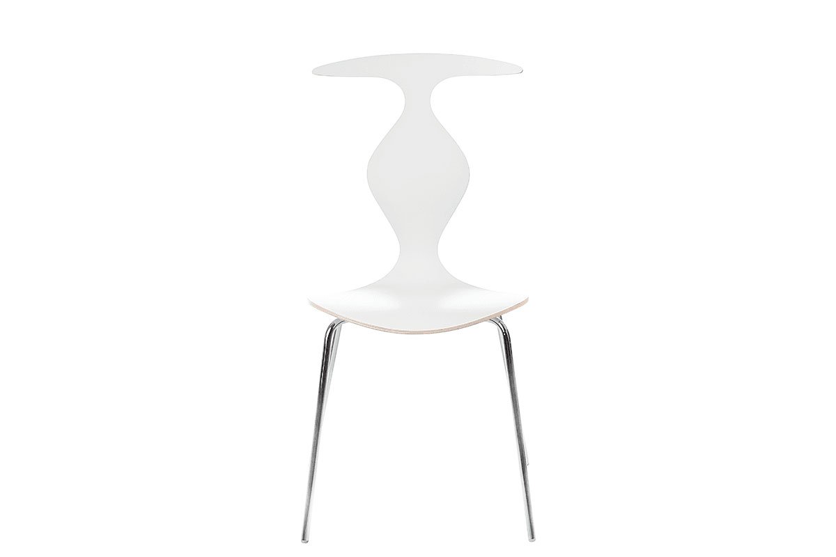 Scandinavian design chair, laminate white