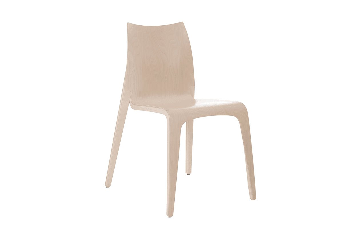 Scandinavian design chair from the birch, bleached