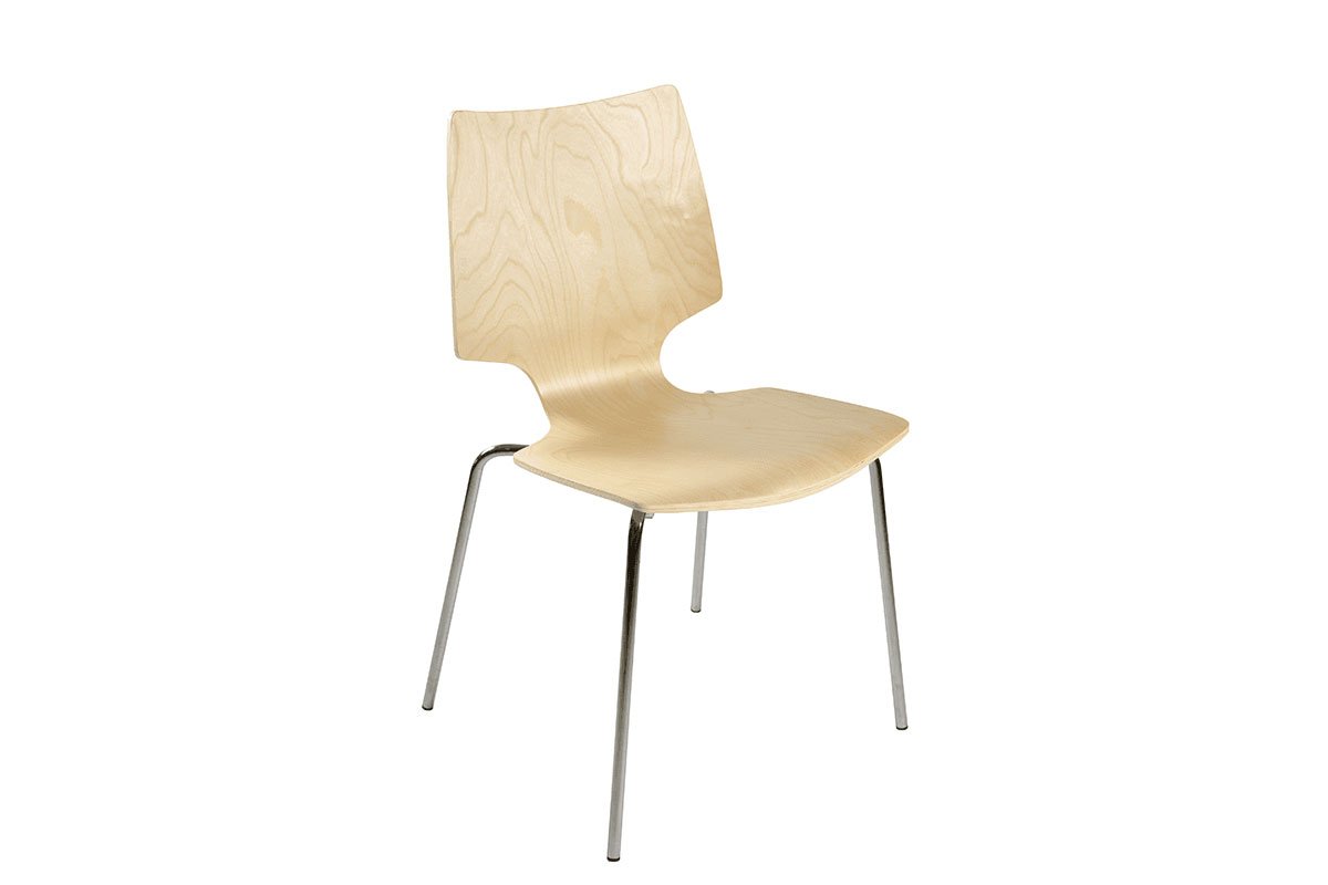 Skandināvu dizaina krēsls no bērza, lakots