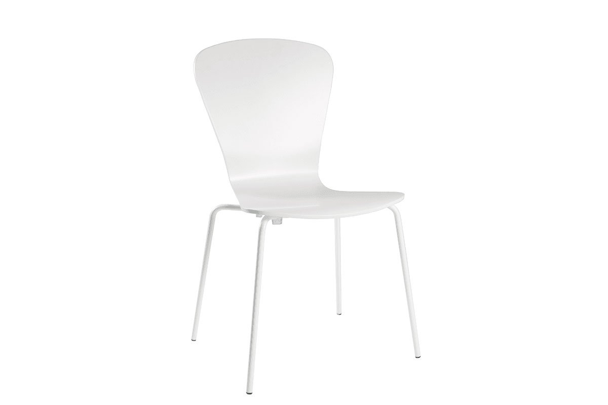 Skandināvu dizaina krēsls no bērza, krāsots, balts