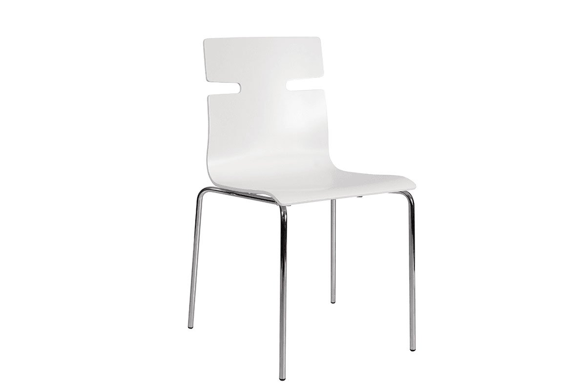 Skandināvu dizaina krēsls, krāsots, balts
