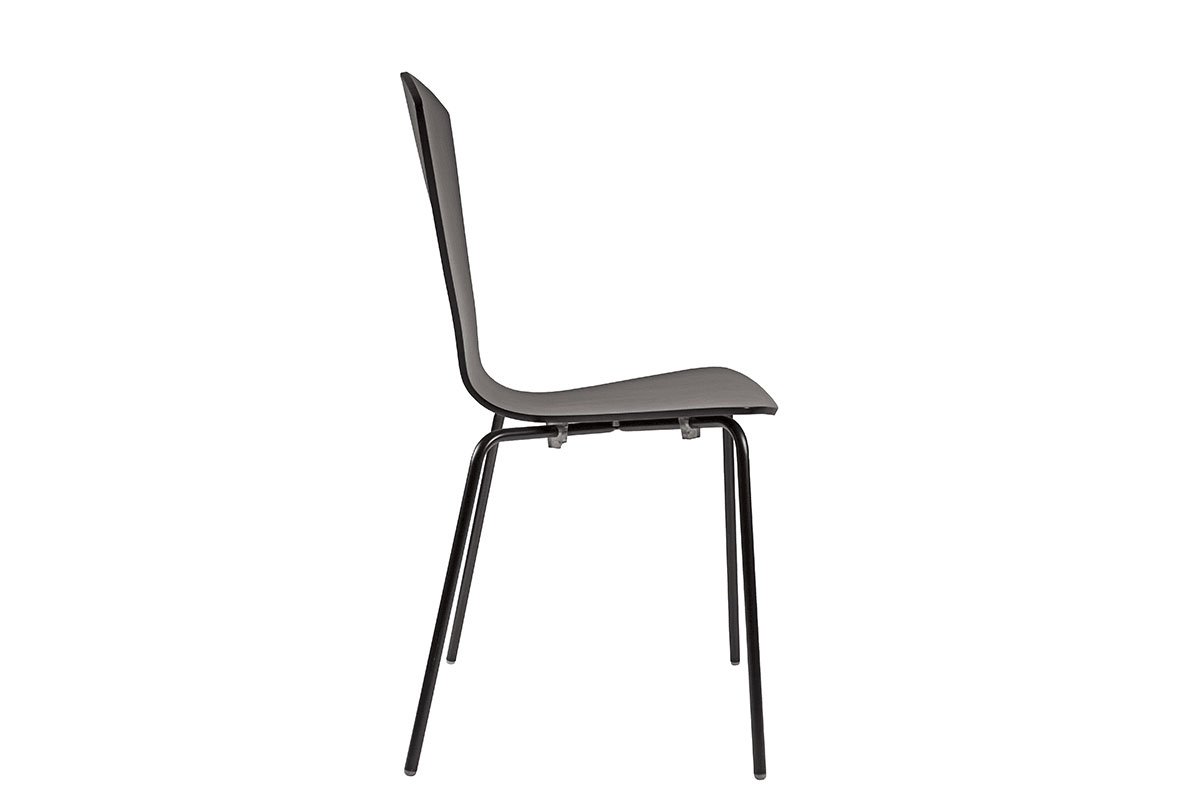 Contemporary plywood chair, painted, black
